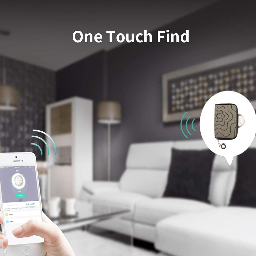 Focus Key Finder Smart Tracker Anti-Lost Alarm Item Locator Wireless for Key Phone Wallet Pet Bluetooth Tracking Device, Battery Can Be Replaced (Gold & Black, 2 Pack)