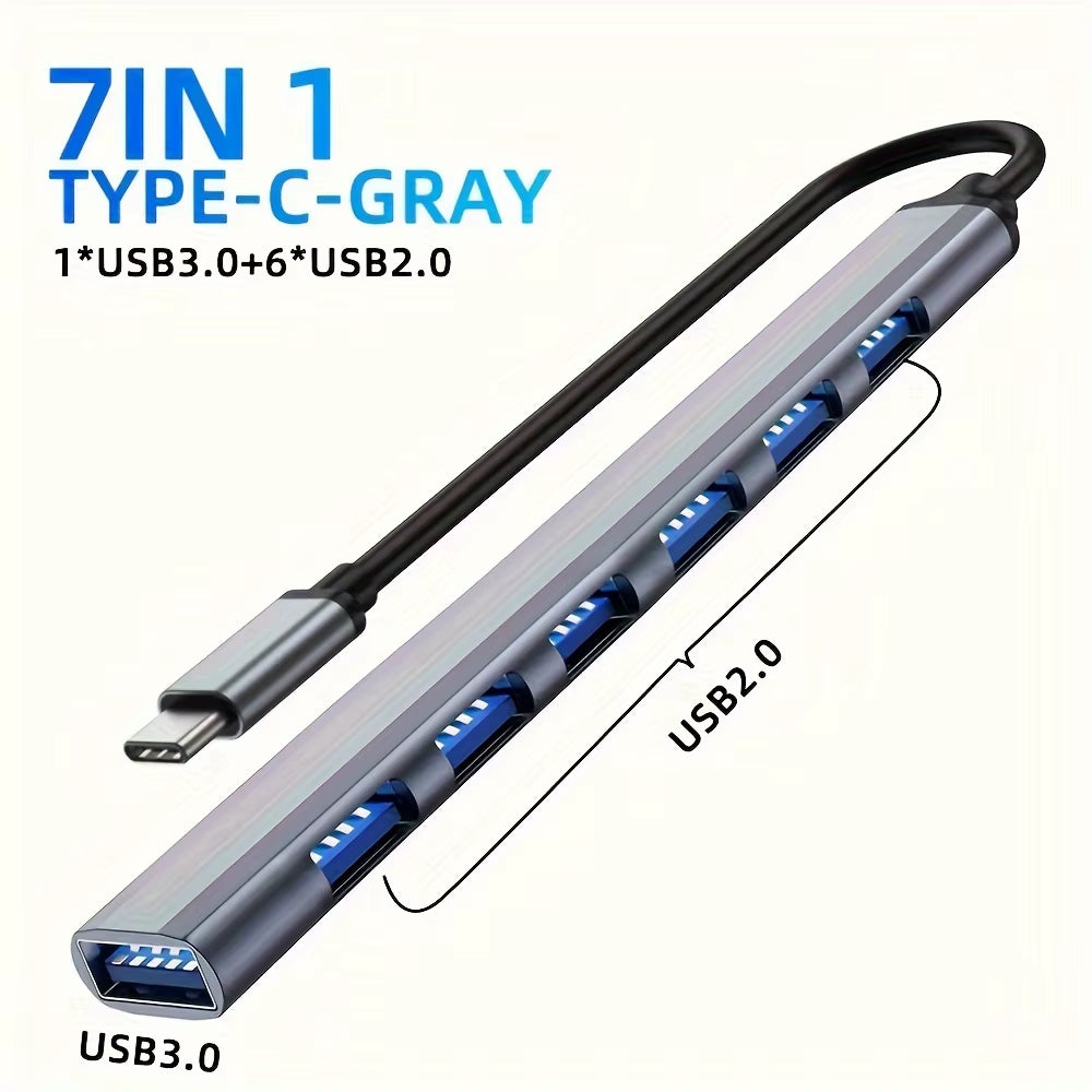 USB Hub 3.0, USB Splitter with USB 3.0, 4 X USB 2.0 and 2 USB C Ports USB Distributor