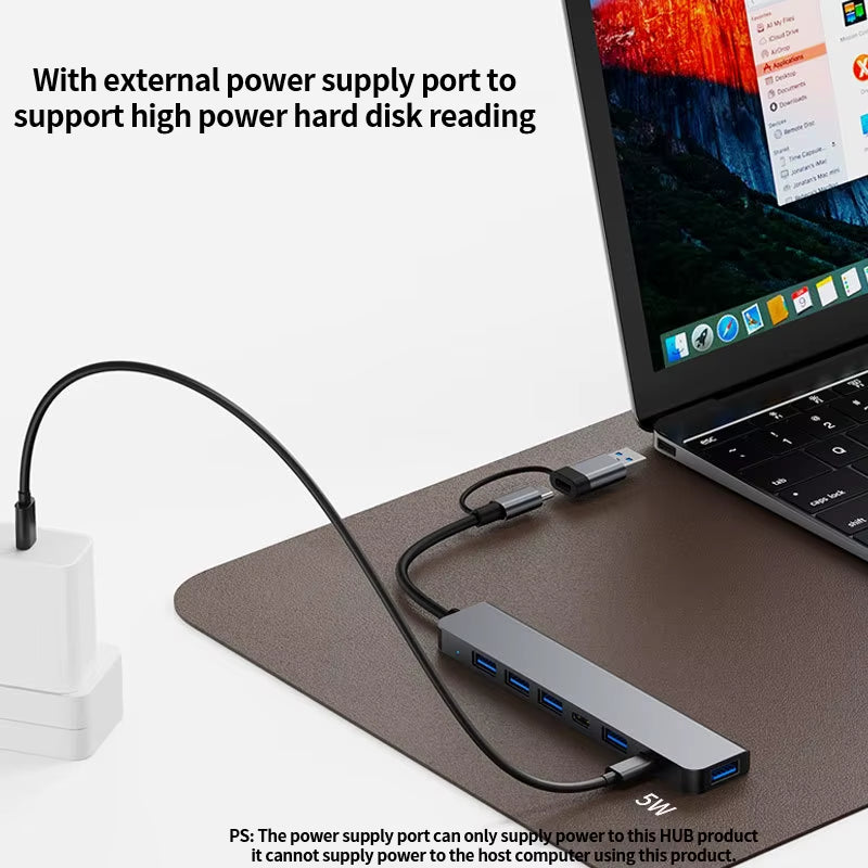 USB Hub 3.0, USB Splitter with USB 3.0, 4 X USB 2.0 and 2 USB C Ports USB Distributor