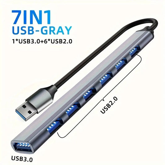 USB Hub 3.0, USB Splitter with USB 3.0, 4 X USB 2.0 and 2 USB C Ports USB Distributor